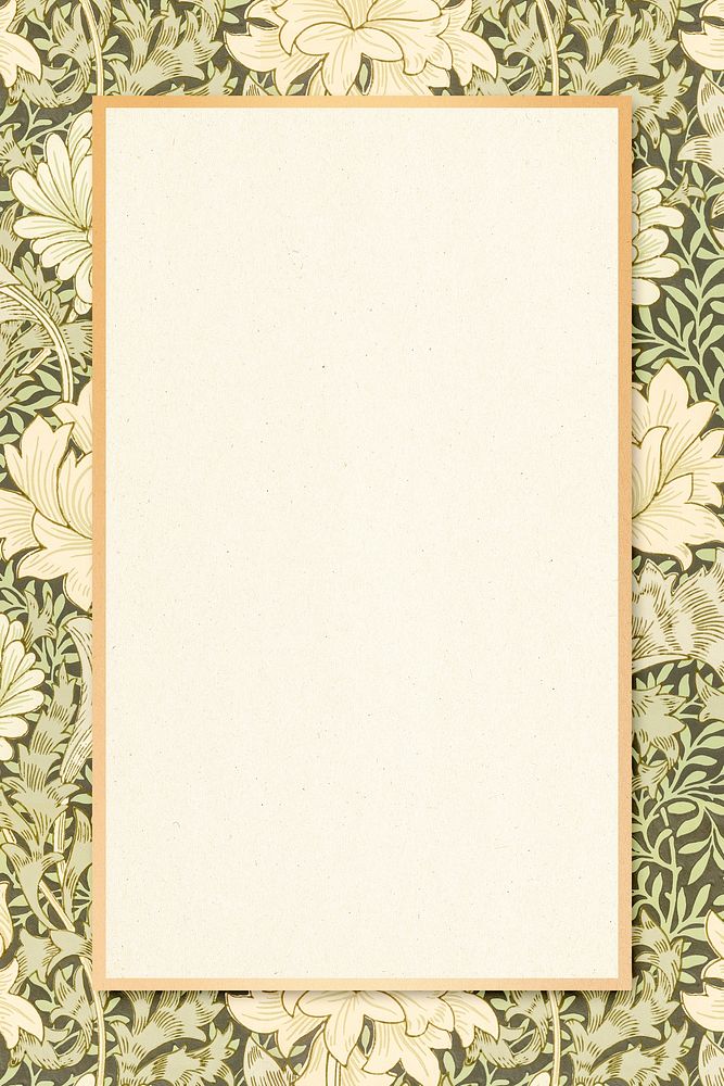 Floral frame William Morris inspired pattern background