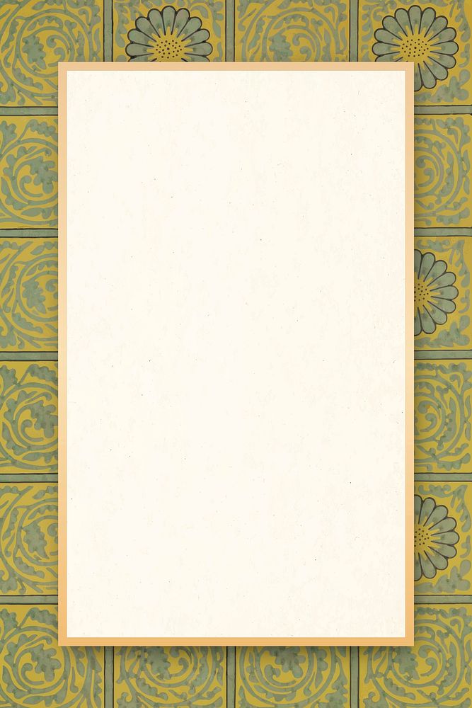 Antique floral frame vector tile texture