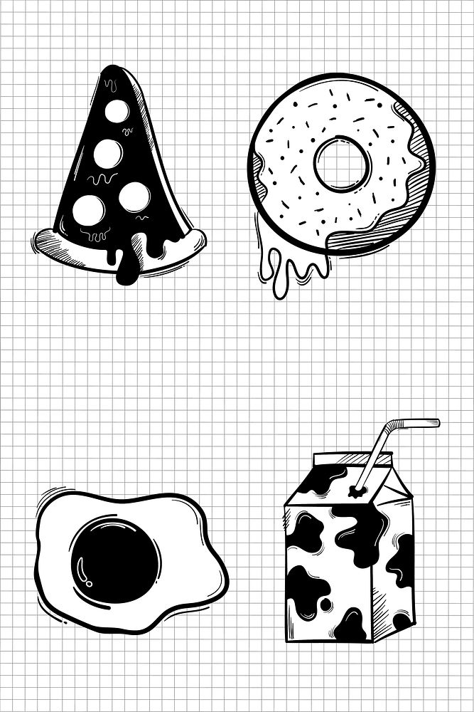 Funky food icon vector hand drawn doodle cartoon sticker