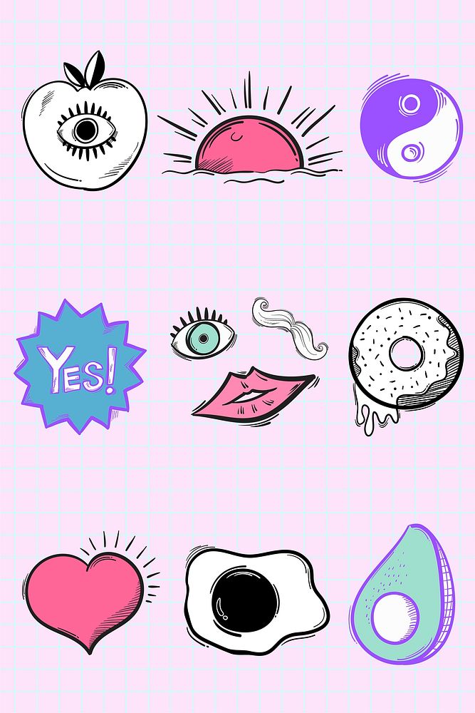 Funky icon hand drawn vector doodle cartoon sticker