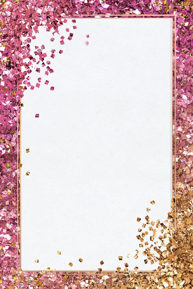 Sparkly pink gradient frame glitter border