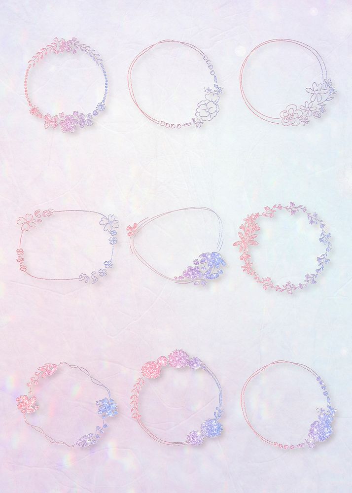  Glitter effect gradient frame collection