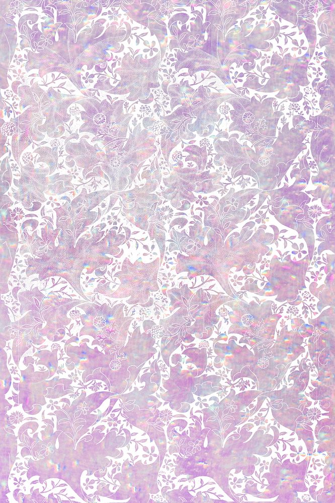 Nature holographic pattern remix from artwork by William Morris