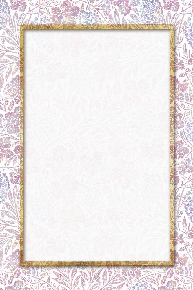Nature holographic frame psd pattern remix from artwork by William Morris