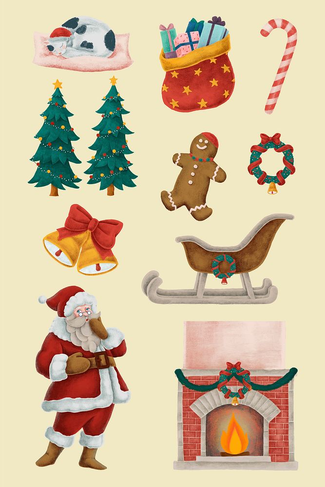 Christmas vibe festive holiday vector hand drawn collection