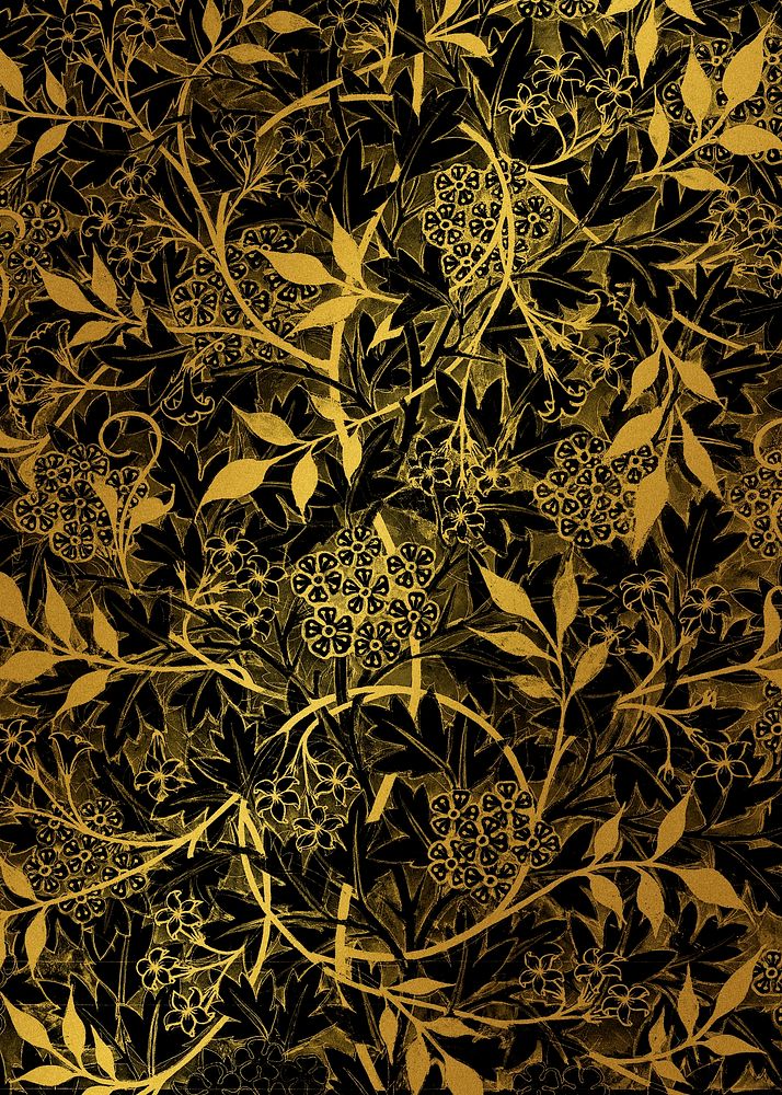 Vintage botanical pattern remix from artwork by William Morris