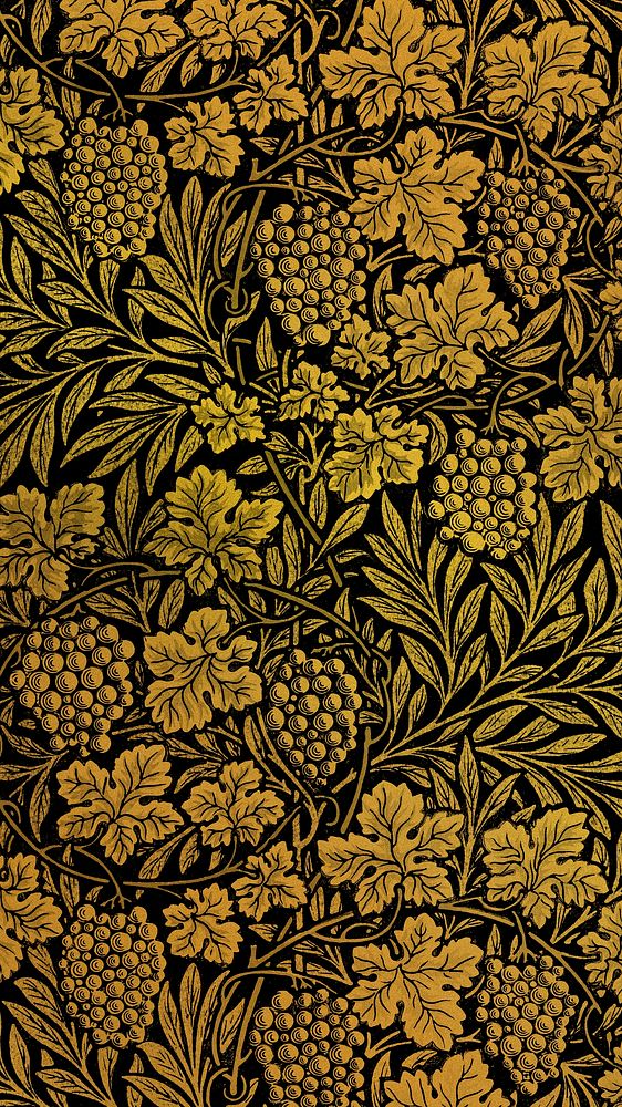 Luxury floral pattern background remix from artwork by William Morris