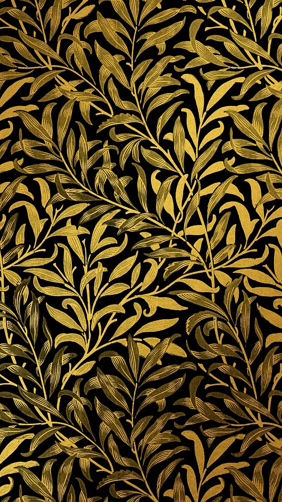 Vintage leaf pattern background remix from artwork by William Morris