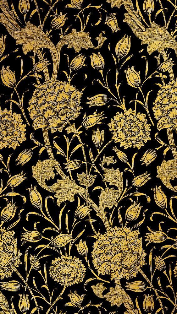 Vintage flower pattern remix from artwork by William Morris