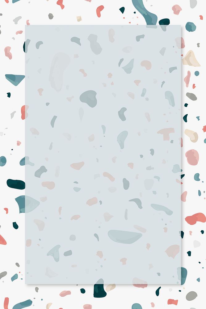 Terrazzo seamless pattern frame vector with design space