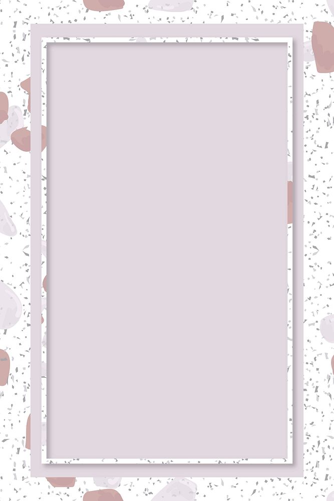 Pink terrazzo frame vector with text space