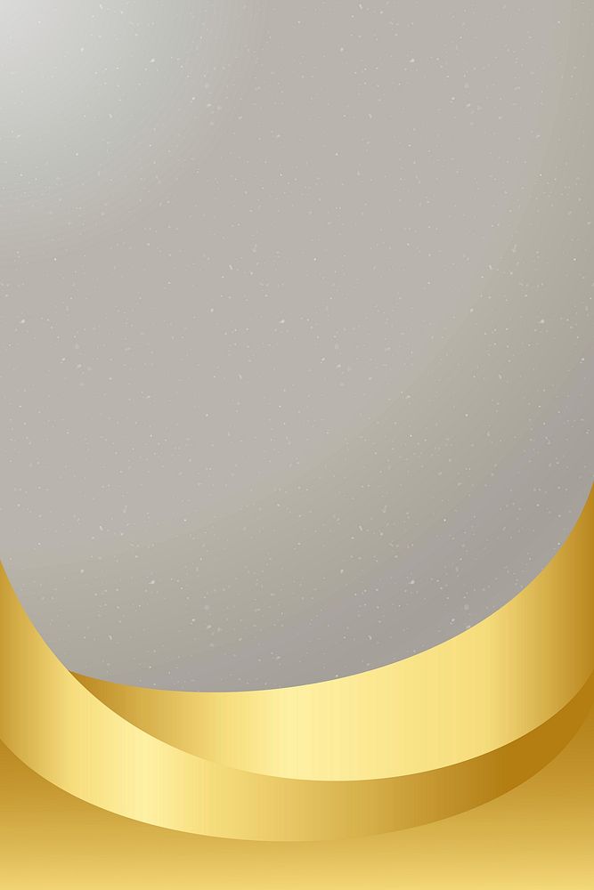 Gray background vector with golden wave border