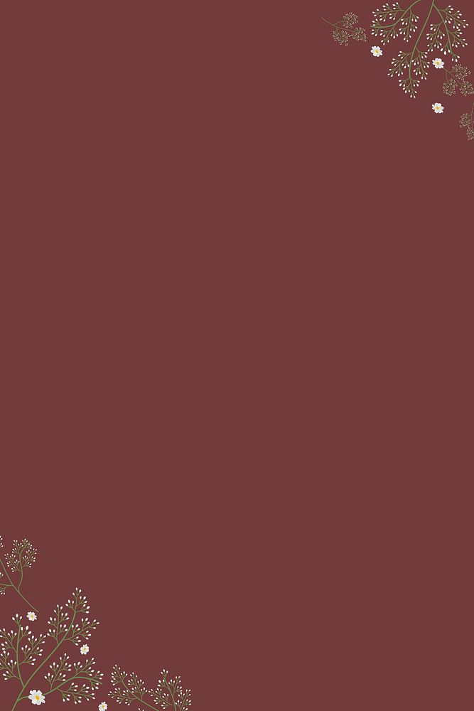 Minimal wildflower background vector in brown