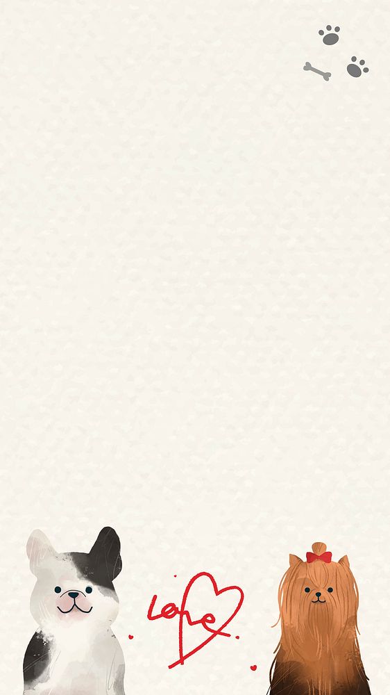 Puppy love background psd on textured paper