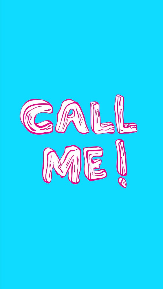 Call me background in blue cool street typography