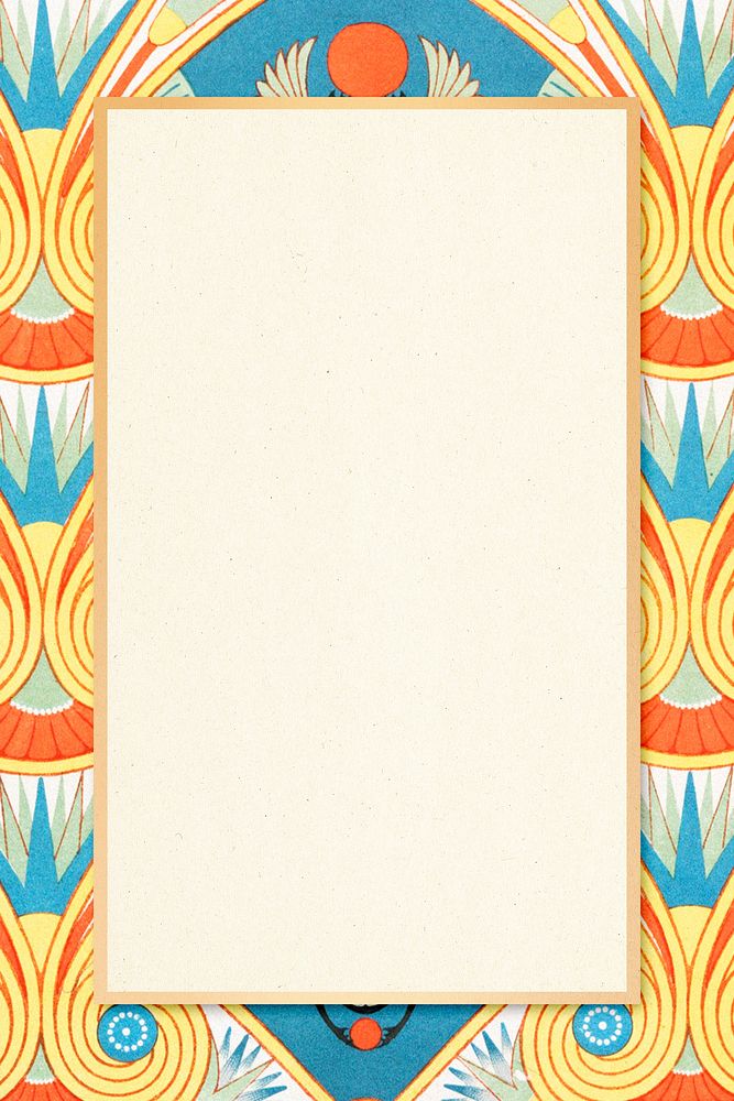 Colorful Egyptian patterned frame ornamental illustration
