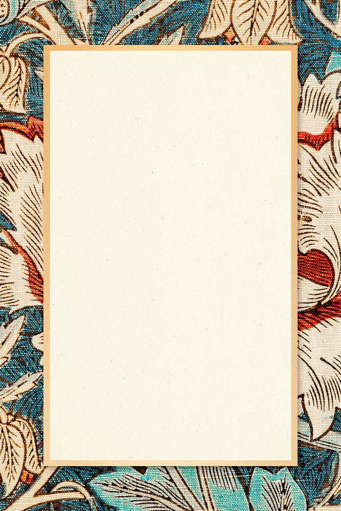 Art nouveau honeysuckle flower pattern frames remix from artwork by William Morris