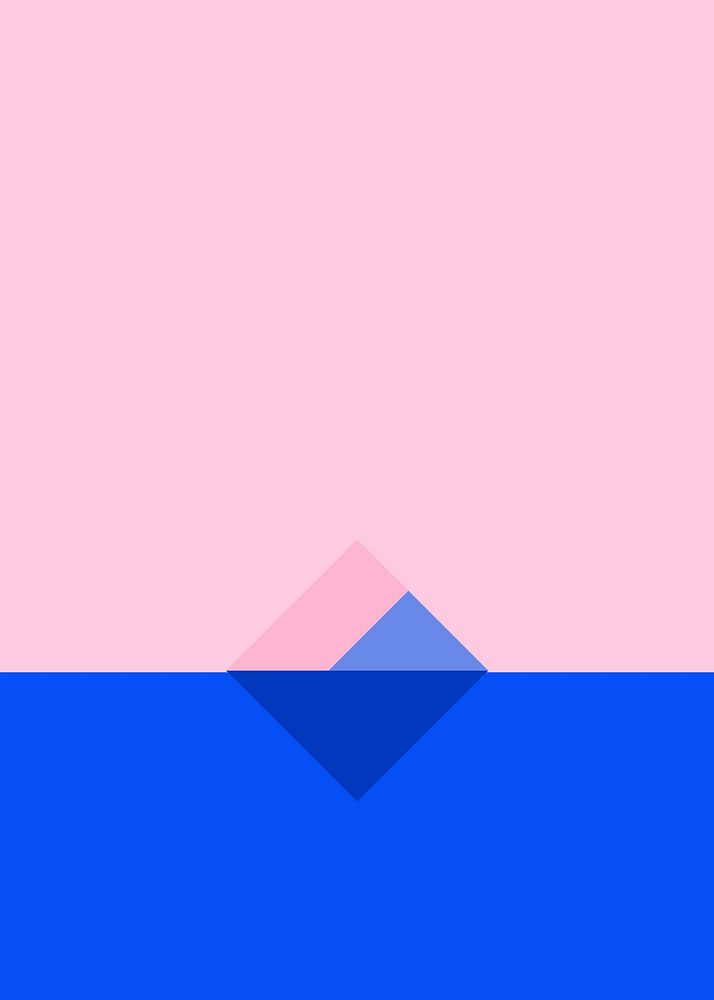 Minimal rhombus background vector in pink and blue