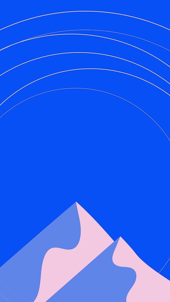 Winter mountain vector mobile wallpaper in blue