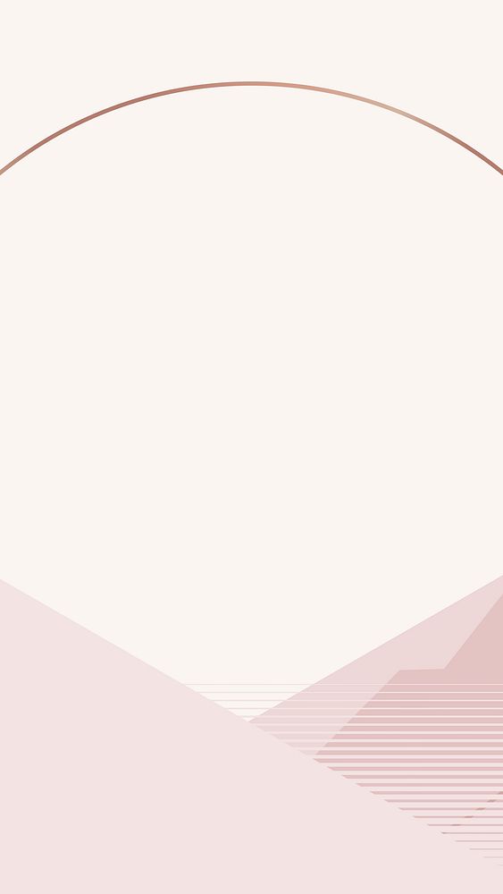 Minimal mountain mobile wallpaper vector in nude pink