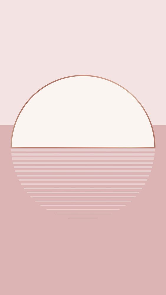 Moon geometric aesthetic mobile background vector in pink pastel