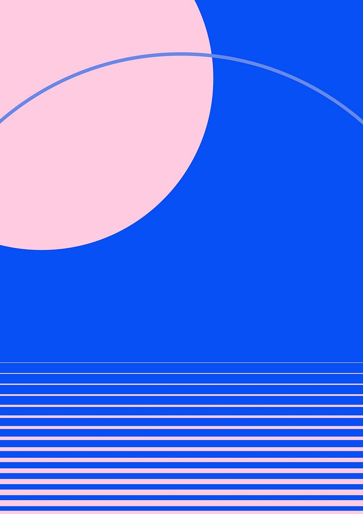 Moon geometric aesthetic background vector in blue and pink
