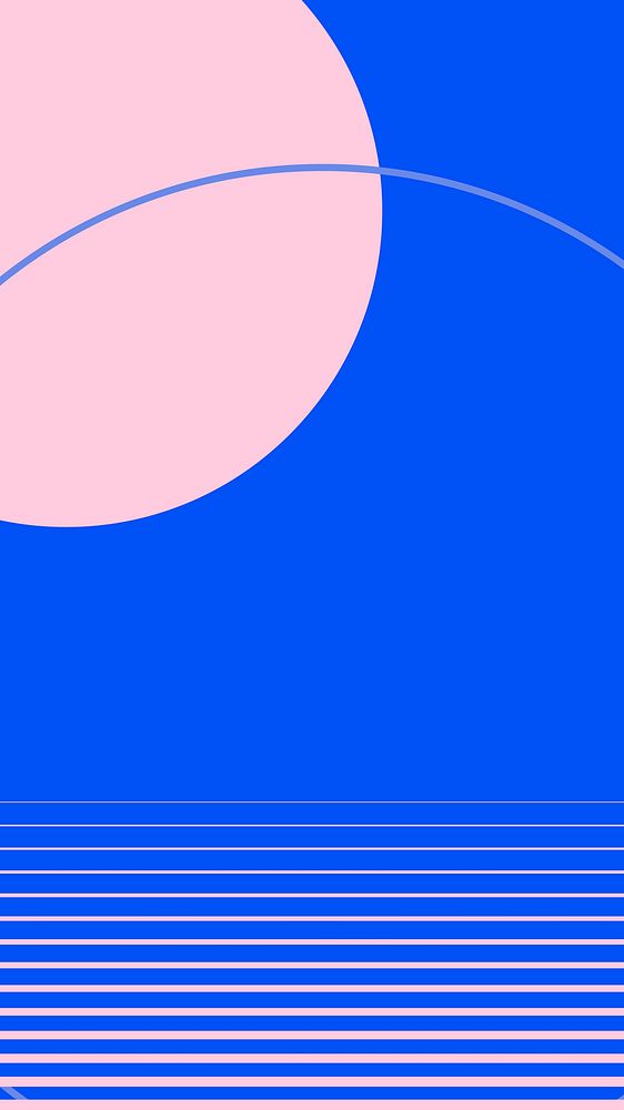 Moon geometric mobile wallpaper in blue and pink