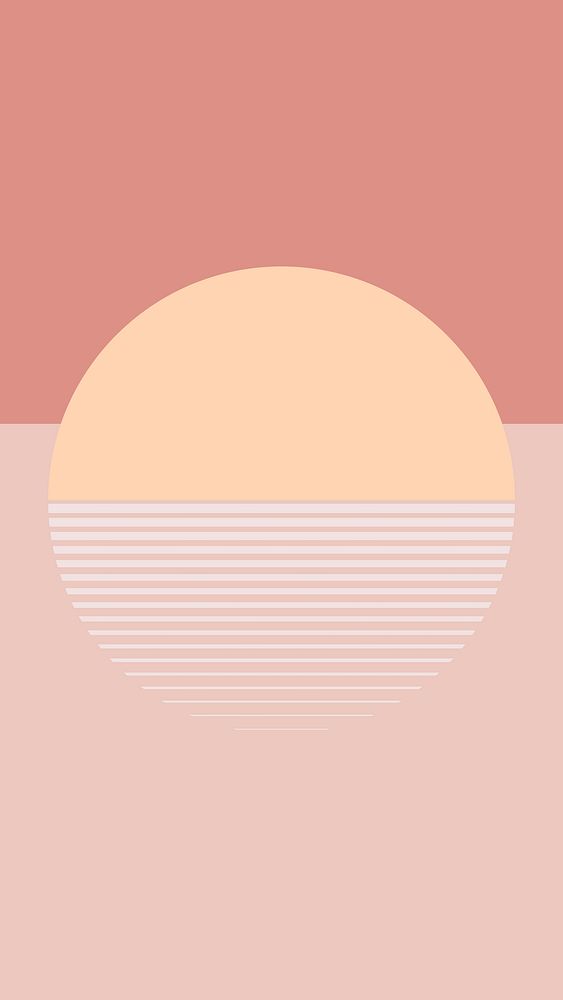 Nude pink sunset geometric vector mobile lock screen aesthetic