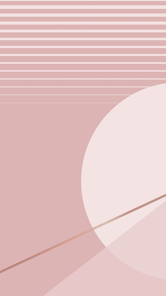 Moon geometric mobile wallpaper vector in nude pink