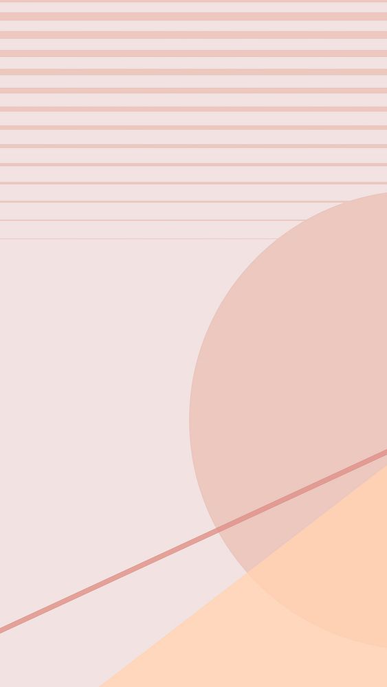 Moon geometric mobile wallpaper vector in pastel pink and orange