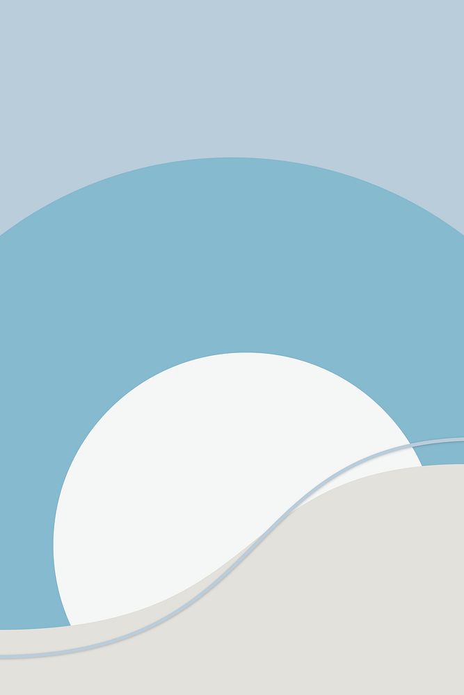 Blue wave background vector in Bauhaus style