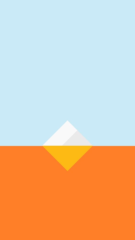 Iceberg mobile wallpaper vector in orange and blue