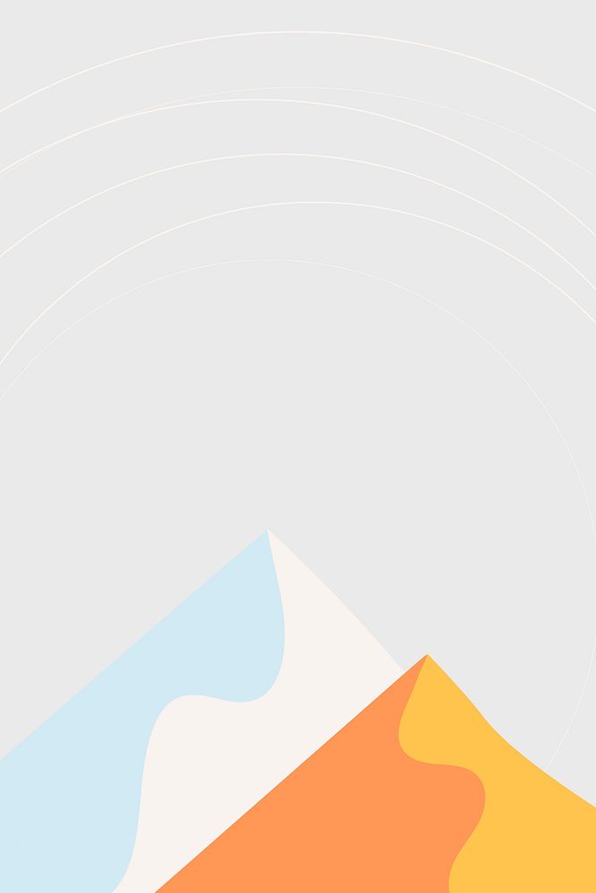 Summer mountain scenery background vector in minimal style