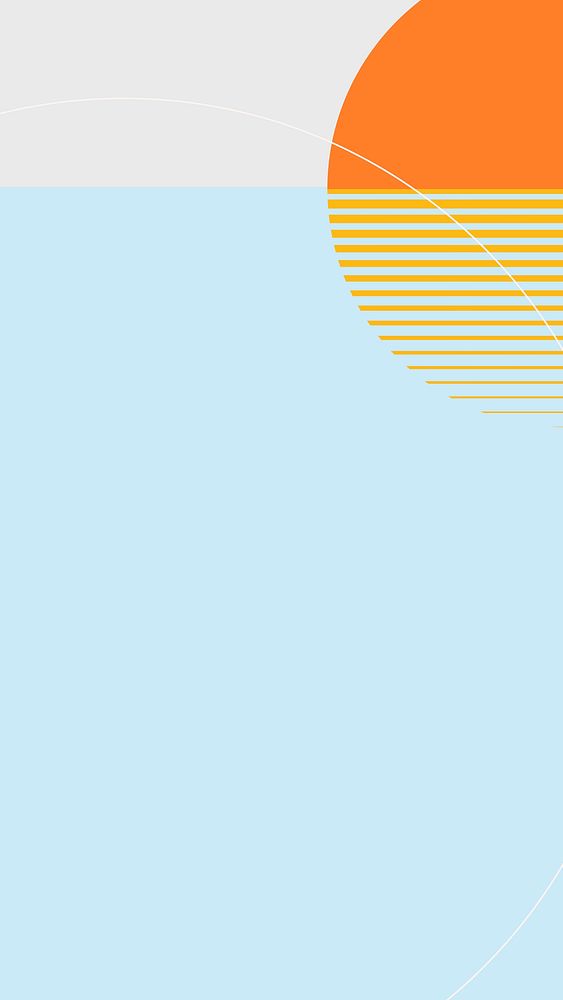 Sunny semicircle mobile wallpaper vector in minimal style