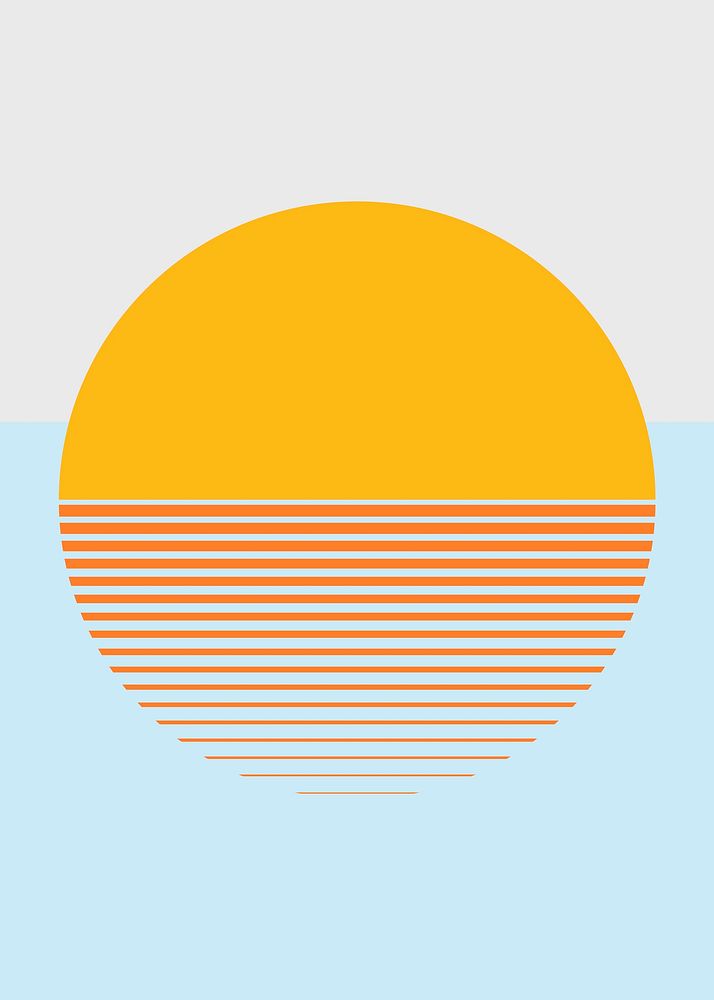 Sunset aesthetic background vector in orange