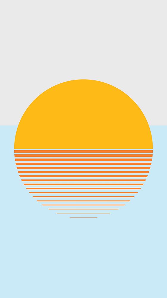 Sunset aesthetic mobile wallpaper in orange