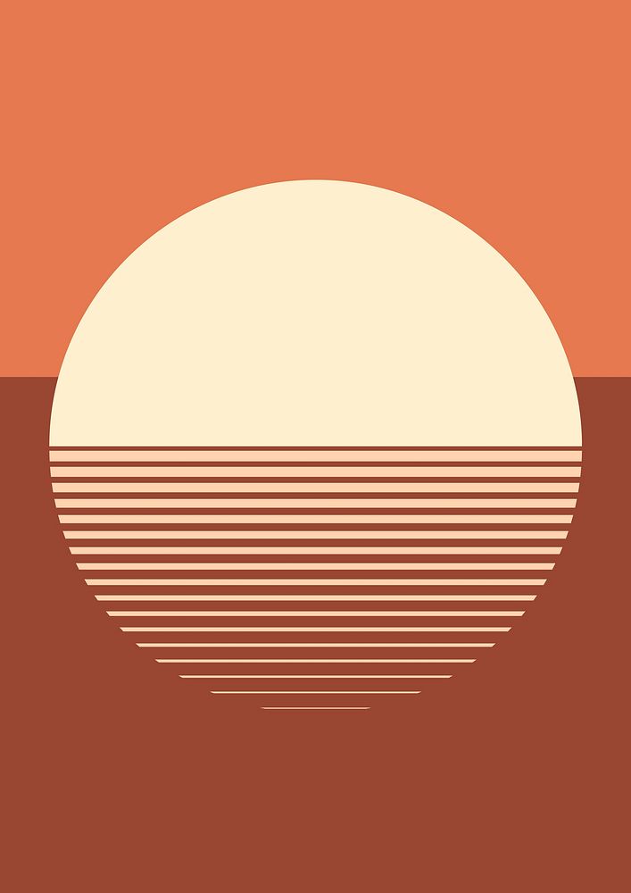 Sunset aesthetic background in orange