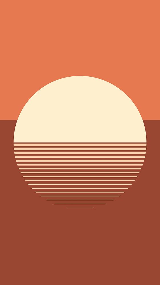 Sunset aesthetic mobile wallpaper in dark orange