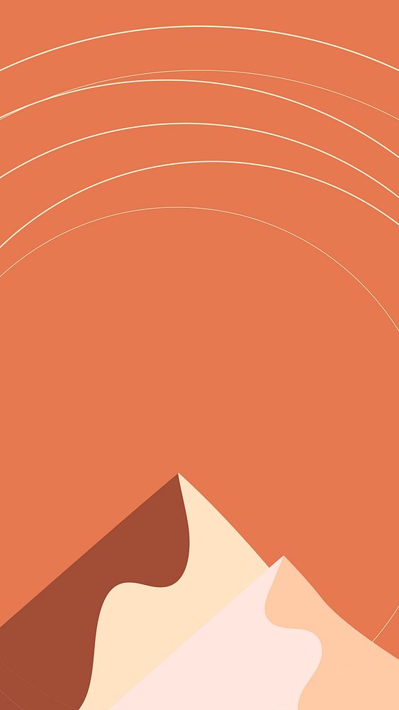 Retrofuturism orange mountain vector mobile wallpaper aesthetic scenery