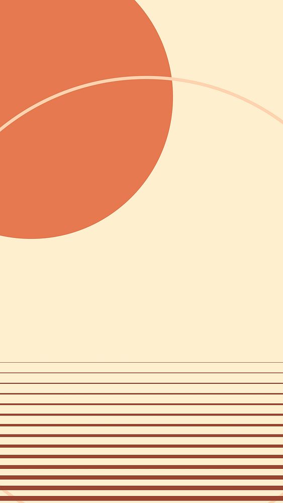 Retro sunset mobile wallpaper vector geometric minimal style
