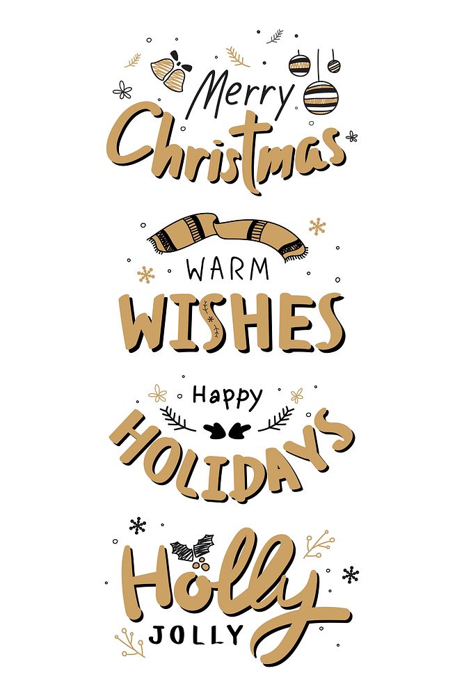 Christmas wishes psd social media sticker collection