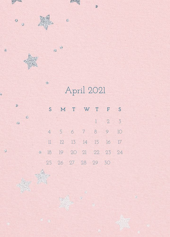 Calendar 2021 April printable with abstract watercolor background