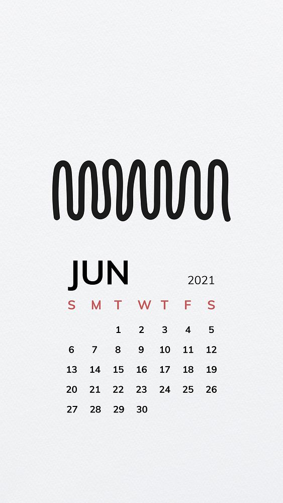 Calendar 2021 June printable template vector with black line pattern 
