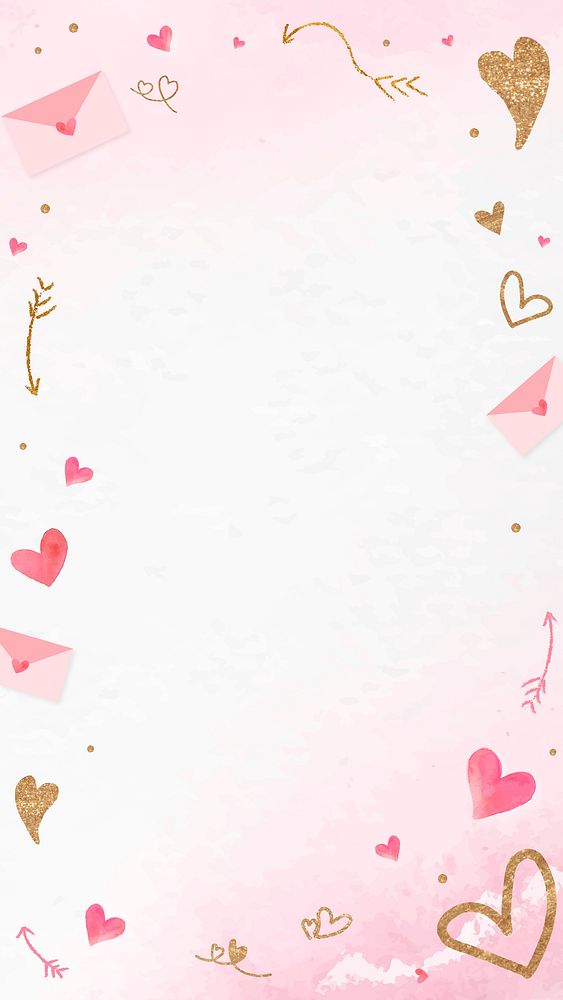 Valentine&rsquo;s glittery heart frame psd pink social media story