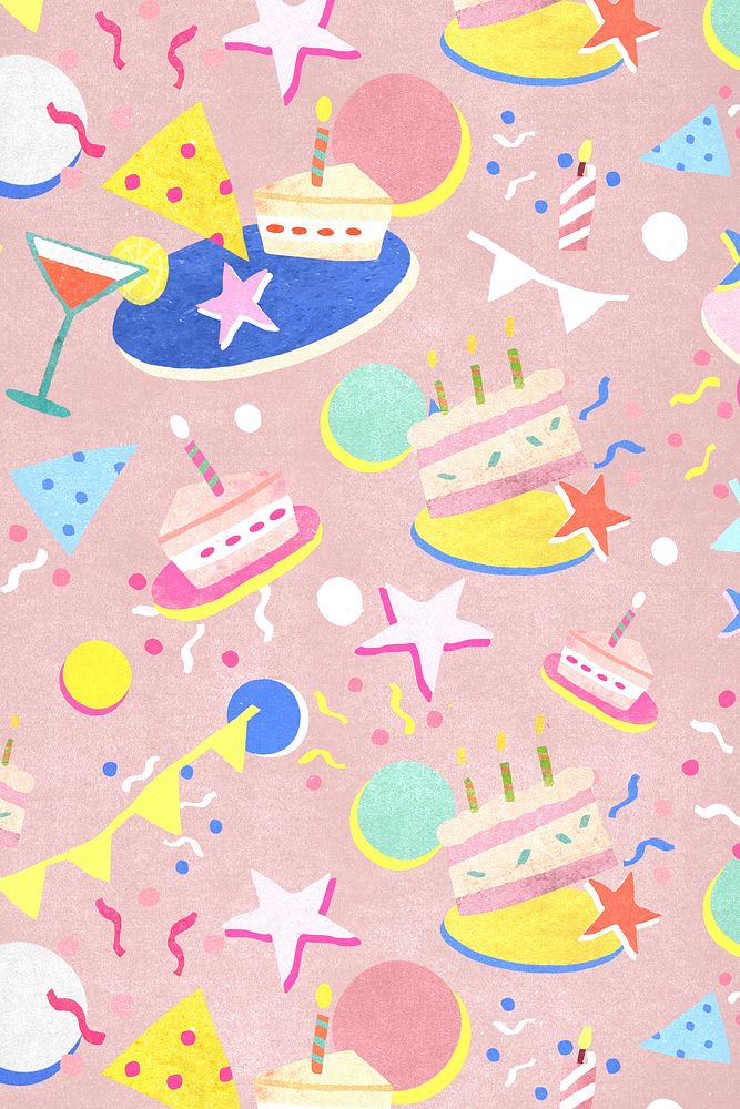 Pink celebration pattern for birthday party