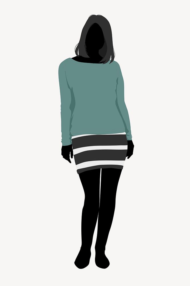 Woman silhouette, full body length vector