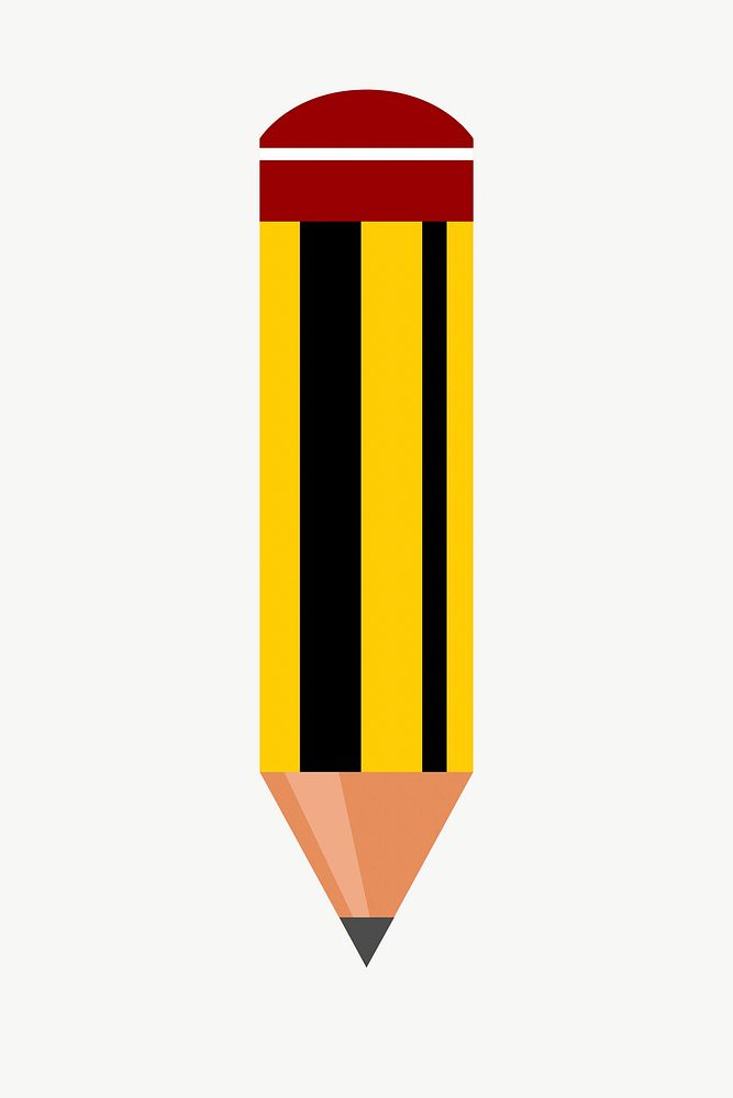 Pencil, stationery clipart, illustration vector. Free public domain CC0 image.