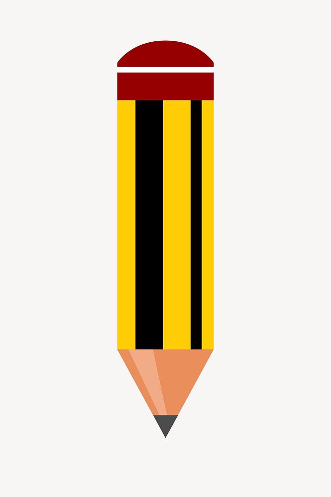 Pencil, stationery clipart, illustration psd. Free public domain CC0 image.