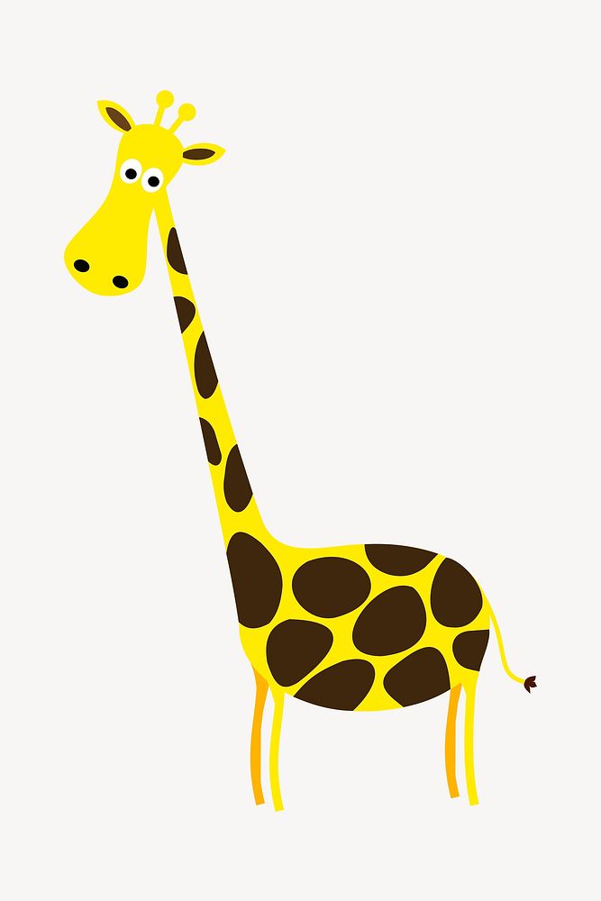 Giraffe cartoon clipart, illustration psd. Free public domain CC0 image.