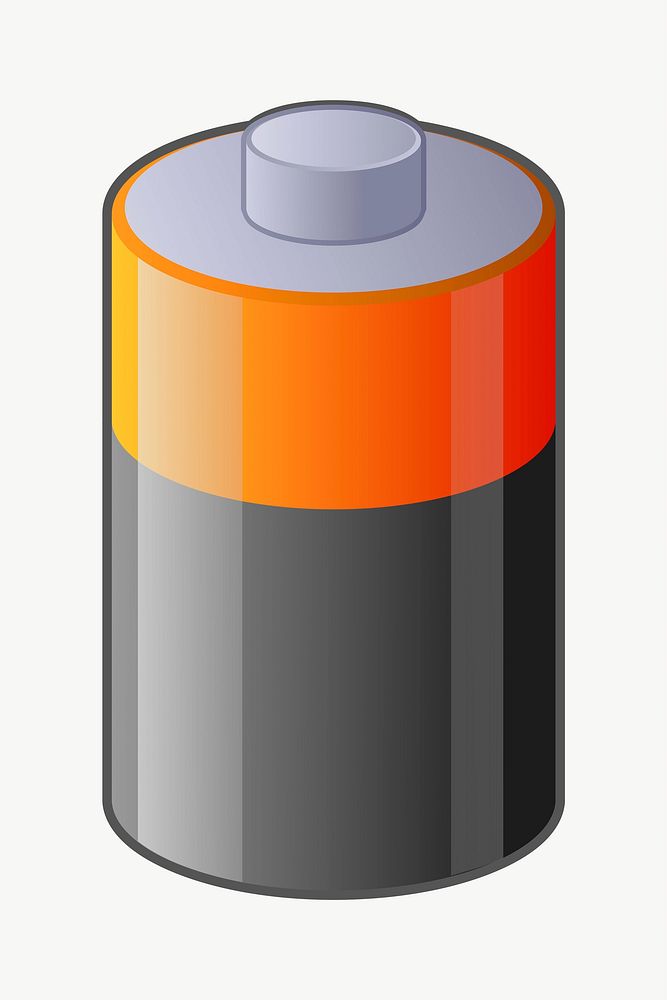 Alkaline battery clipart, illustration vector. Free public domain CC0 image.